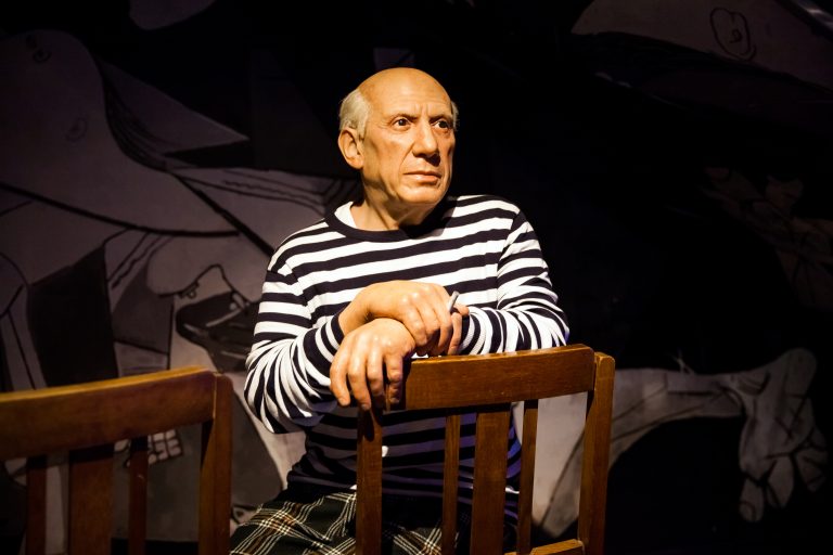 Amsterdam,,Netherlands,-,March,,2017:,Wax,Figure,Of,Spanish,Painter