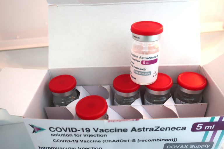 Astrazeneca,Covid-19,Coronavirus,Vaccine,,Opened,Box,With,Multidose,Vials,For