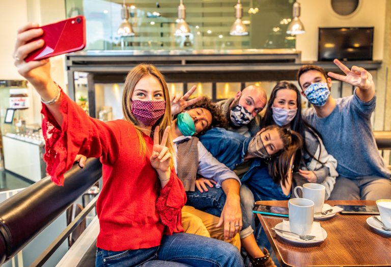 Young,People,Having,Fun,Taking,A,Selfie,At,Coffee,Shop