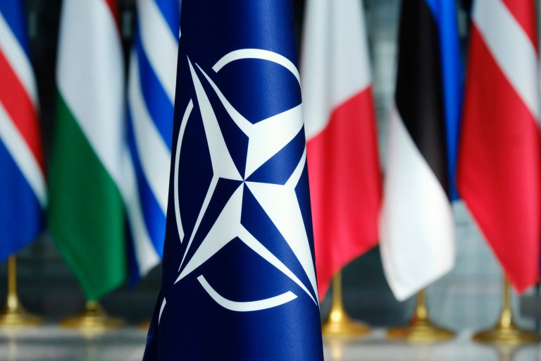 Flags',Of,Members,Of,Nato,At,The,Nato,Headquarters,In