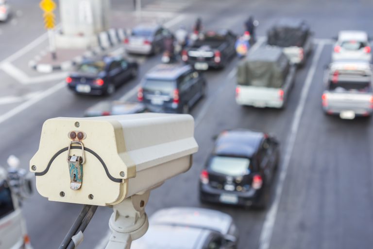 Closeup,Of,Traffic,Security,Camera,Surveillance,(cctv),On,The,Road