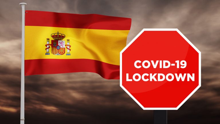 Concept,Of,Spain,National,Lockdown,Due,To,Coronavirus,Crisis,Covid-19