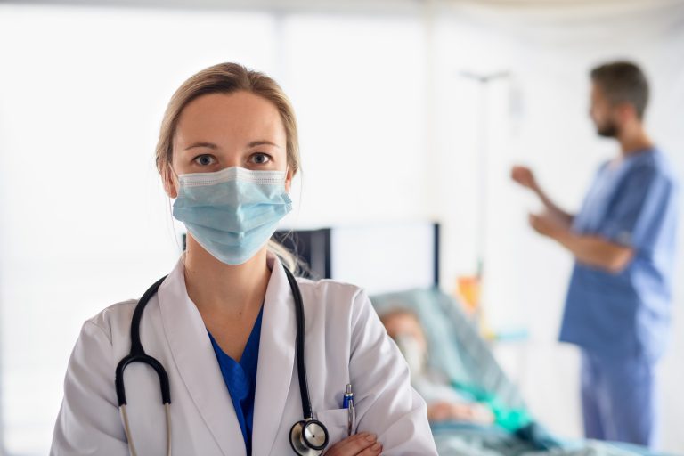 Portrait,Of,Doctor,In,Quarantine,In,Hospital,,Coronavirus,Concept.