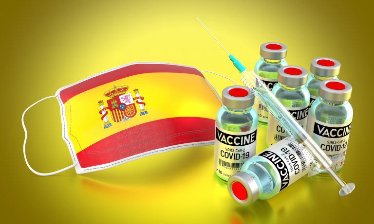 Covid-19,,Sars-cov-2,,Coronavirus,Vaccination,Program,In,Spain,-,Face,Mask,