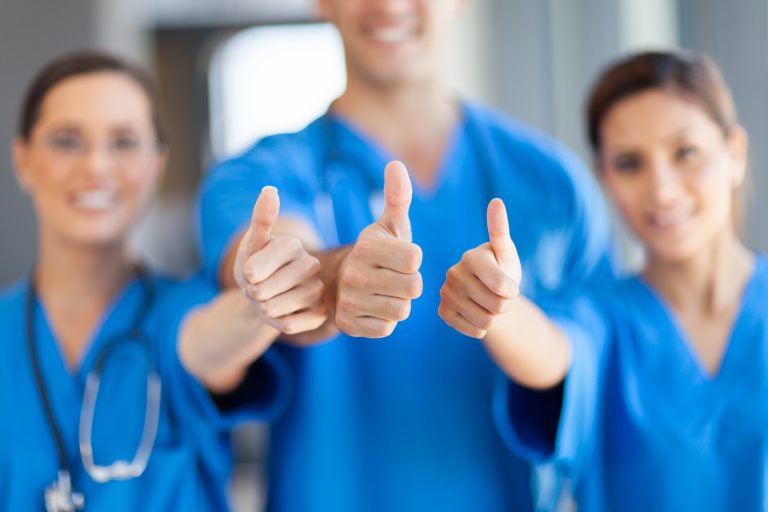 Group,Of,Healthcare,Workers,Thumbs,Up