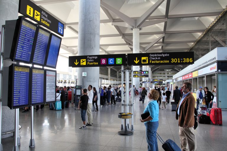 Malaga,,Spain,-,October,14:,Travelers,Wait,On,October,14,