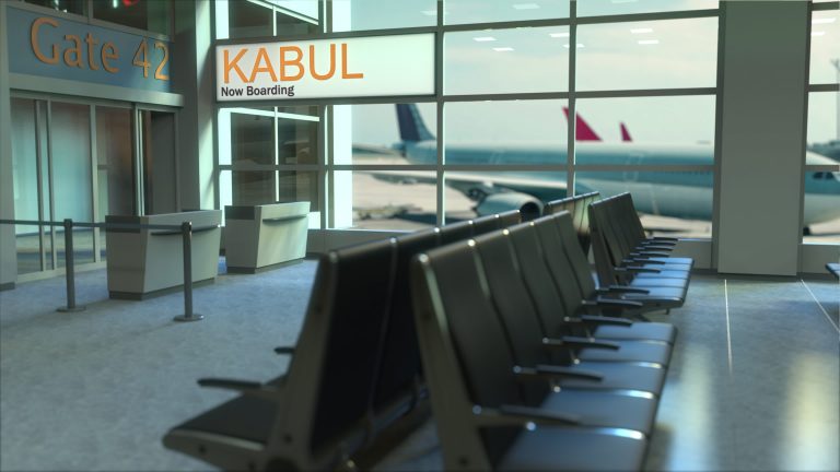 Kabul,Flight,Boarding,Now,In,The,Airport,Terminal.,Travelling,To