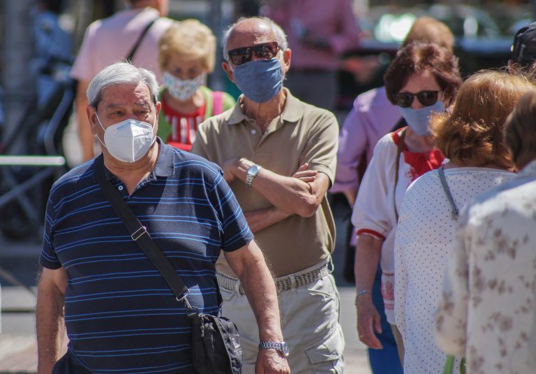 Madrid,/,Spain,-,06/18/2020:,Group,Of,People,Walking,On