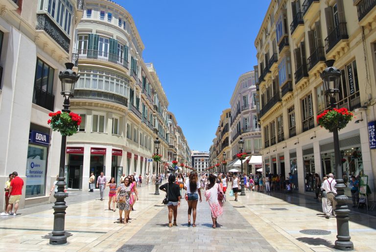 Malaga,,Spain,-,July,1,,2014:,The,Main,Pedestrian,And