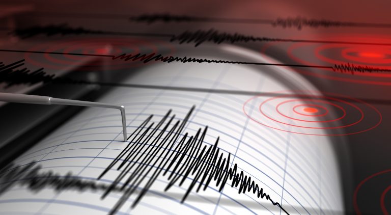Seismograph,With,Paper,In,Action,And,Earthquake,-,3d,Rendering