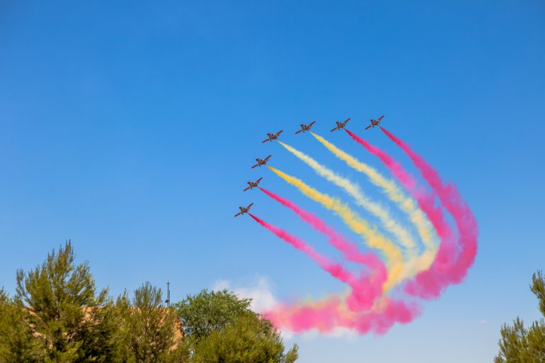 Albacete,,Spain-jun,23:,Aircrafts,Of,The,Patrulla,Aguila,Taking,Part