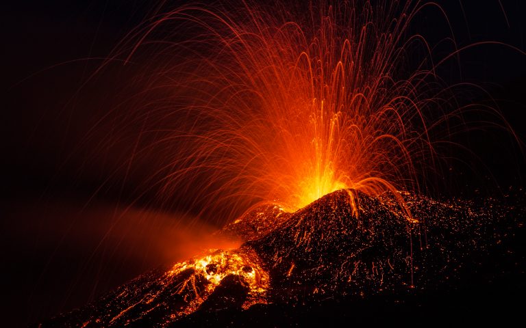 Lava,Fountain,During,Subterminal,Activity,Of,The,North-east,Crater,On