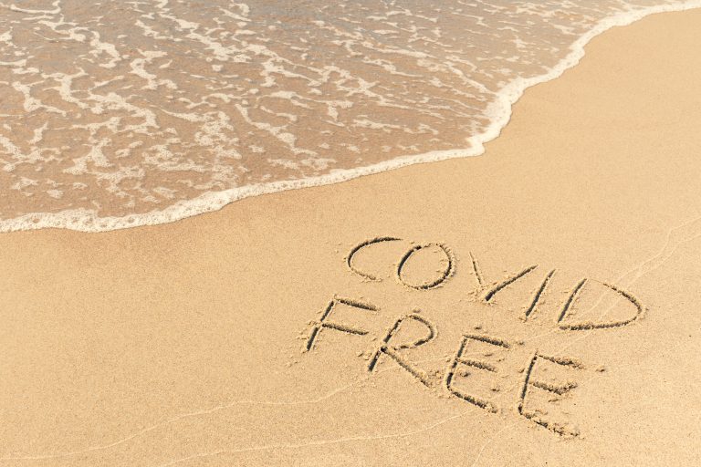 Covid,Free,Written,On,The,Shore,,On,The,Sand,Of