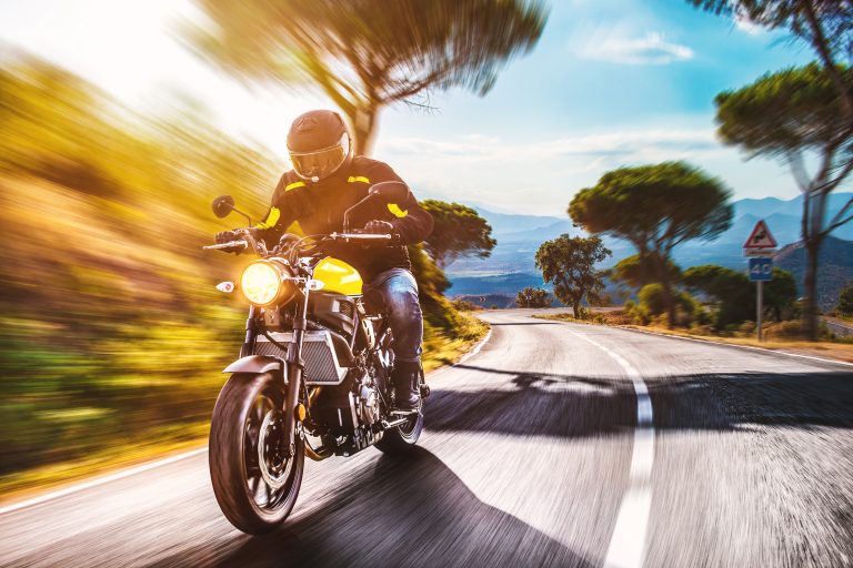 Motorbike,On,The,Road,Riding.,Having,Fun,Driving,The,Empty