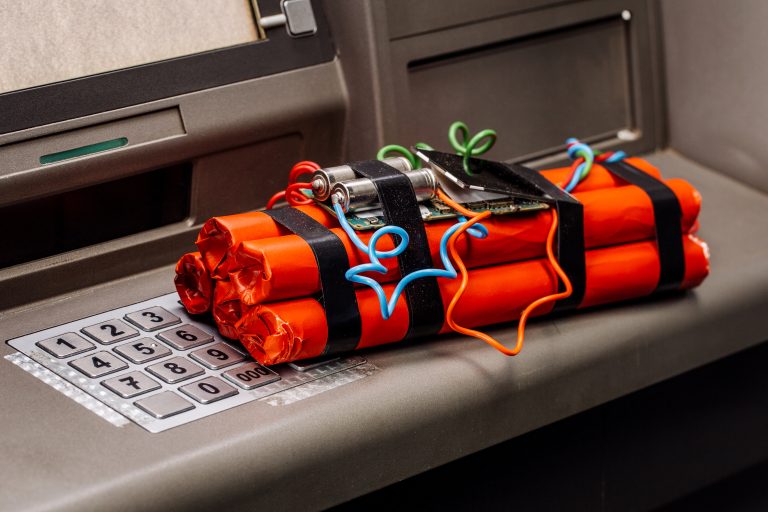 Bomb,Near,Atm.,Law,And,Police,Concept