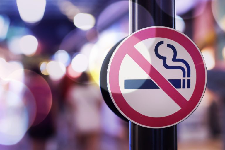 Don't,Smoke,Sign,With,Bokeh,Background