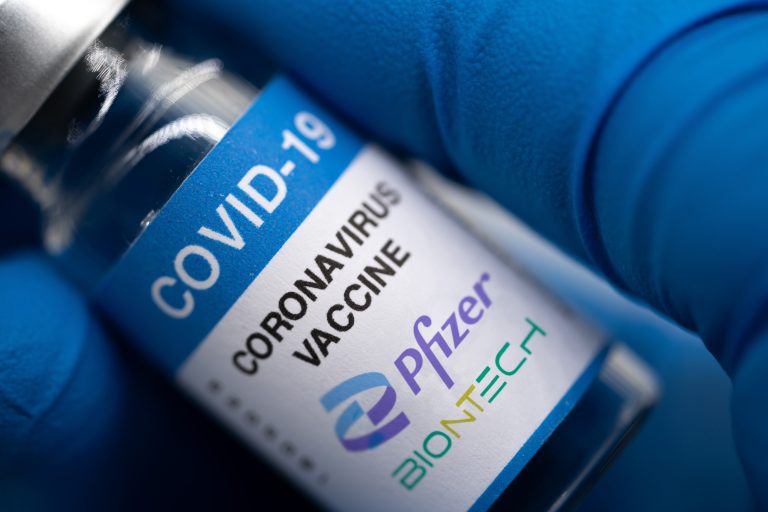 Treviso,,Italy.,April,14,,2021.,Covid-19,Vaccine,With,Pfizer,Logo.