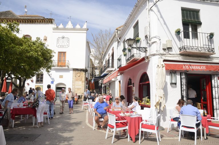 Marbella,,Spain,-,February,27,,2017:,People,At,Outdoors,Restaurant