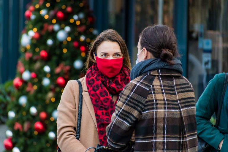 Vilnius,,Lithuania,-,November,11,2020:,Girls,Wearing,Masks,And
