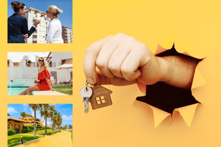 Male,Hand,With,House,Keys,Through,A,Hole,In,Yellow