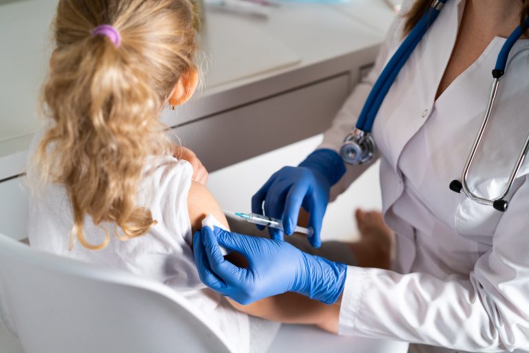 Vaccination,Of,Children,,A,Little,Girl,At,A,Doctor's,Appointment,