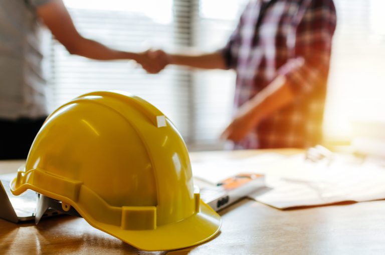 Construction,Worker,Team,Hands,Shaking,Greeting,Start,Up,Plan,New