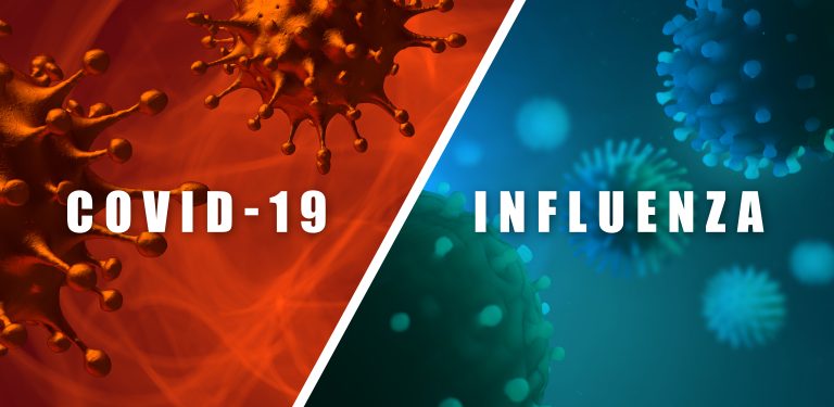 Coronavirus,Vs.,Influenza,-,The,Differences.,Microscopic,View,Of,Infectious