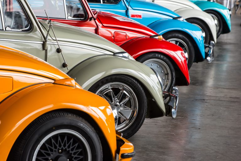 Retro,Vintage,Car,Various,Colors,Exhibited