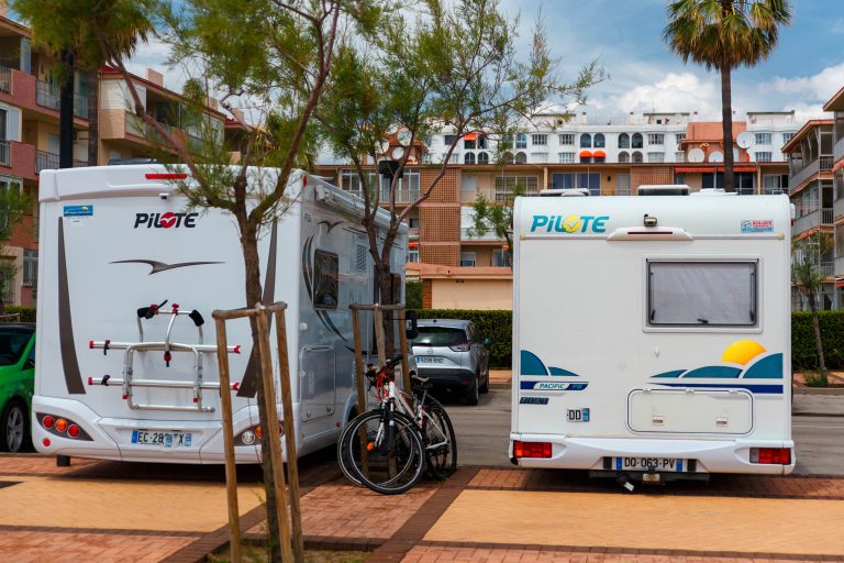 Fuengirola,,Spain,-,May,2018:,Parking,For,Autocampers,In,The
