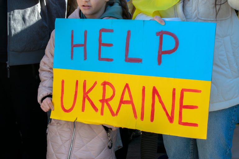 Sign,Help,Ukraine,At,The,Protest,Against,The,War,In