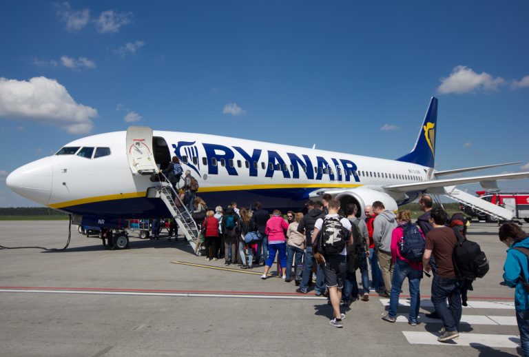 Warsaw,-,May,2,,2015:,Passengers,Boarding,Ryanair,Flight,,On