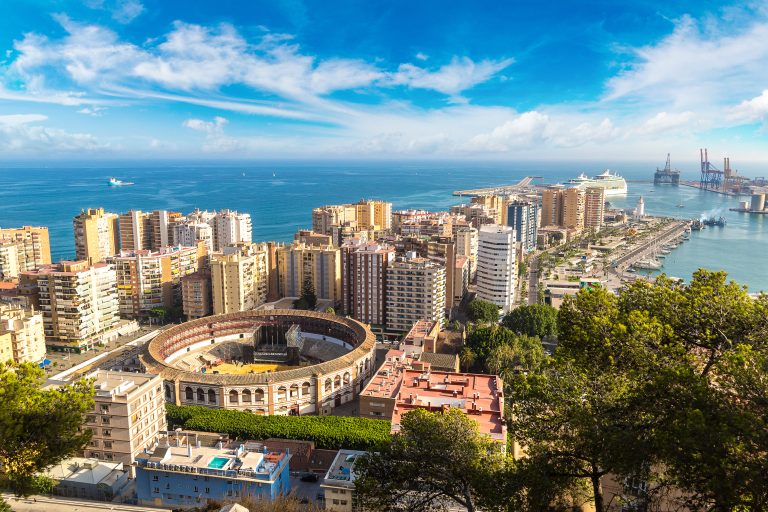 Panoramic,Aerial,View,Of,Malaga,In,A,Beautiful,Summer,Day,