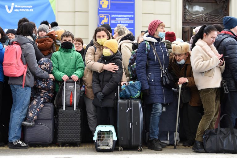 Lviv,,Ukraine,-,February,26,,2022.,People,In,Railway,Station