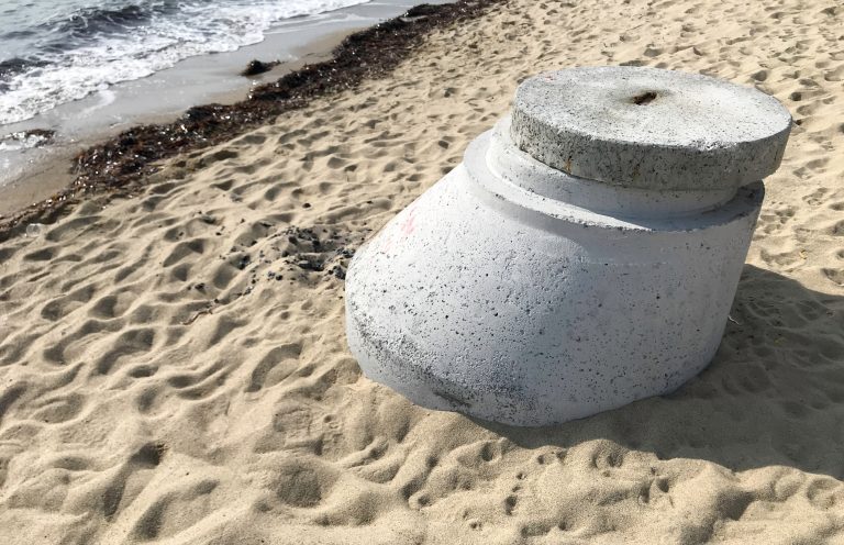 Reinforced,Concrete,Sewer,Chimney,On,The,Beach