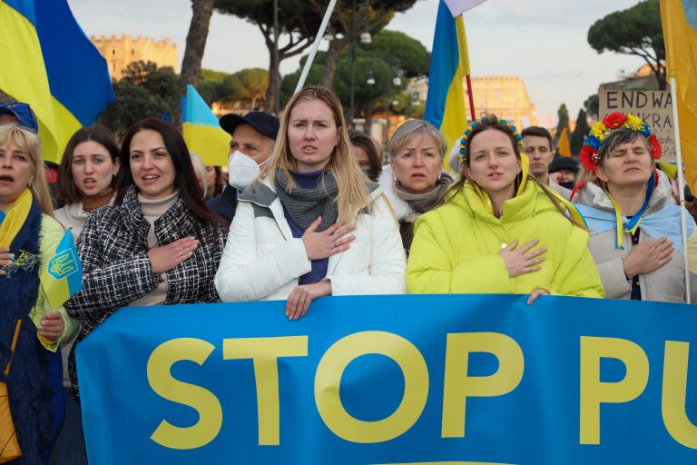 Rome,,Italy,-,March,6,,2022:,Demonstration,Of,The,Ukrainian