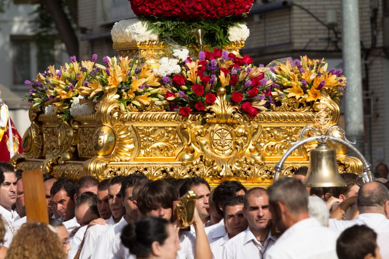 Malaga,,Spain,-,July,16:,Unidentified,Local,Worshippers,Carry,A