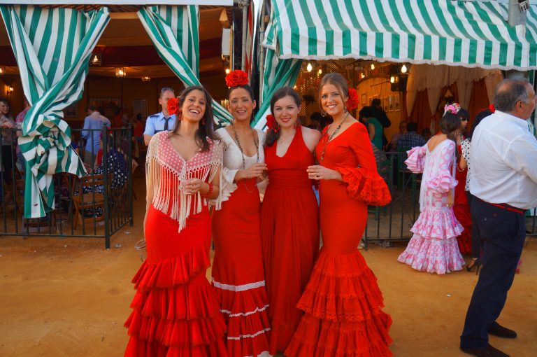 Seville,,Spain,-,April,17,,2013:,Beautiful,Spanish,Young,Women