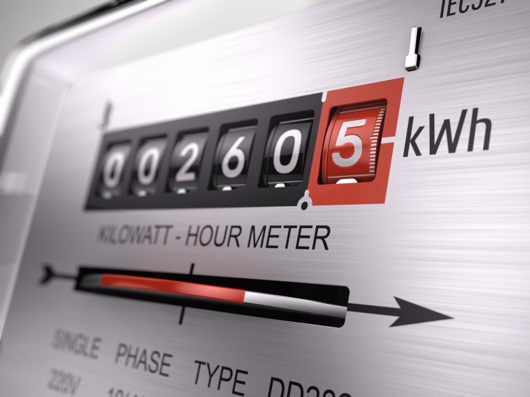Kilowatt,Hour,Electric,Meter,,Power,Supply,Meter,-,Closeup,View.