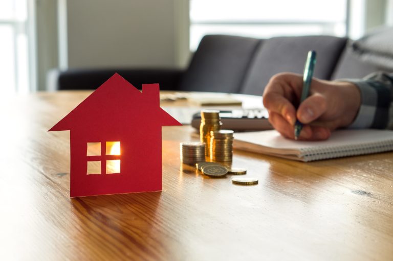 Man,Counting,House,Price,,Home,Insurance,Cost,,Property,Value,Or