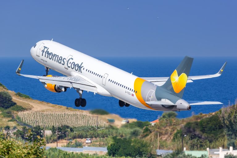 Skiathos,,Greece,Â,July,31,,2019:,Thomas,Cook,Airbus,A321