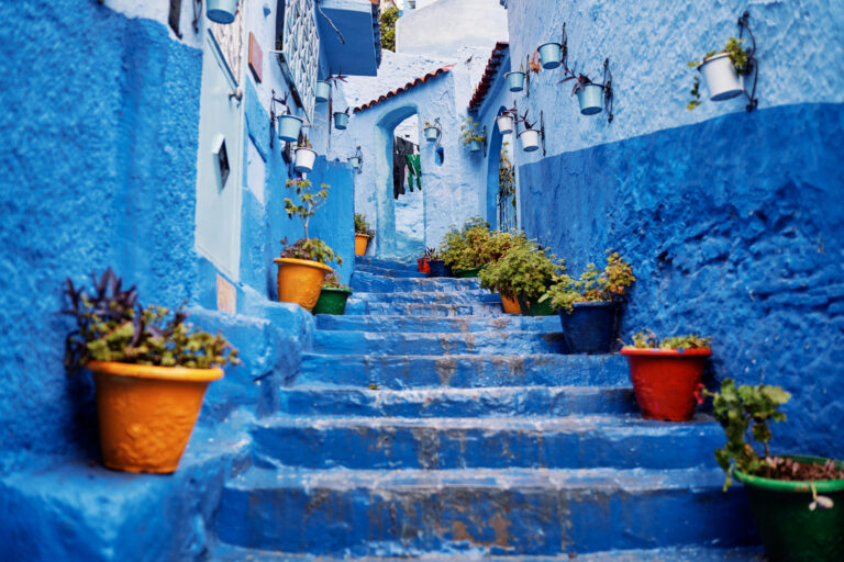 Travel,By,Morocco.,Street,In,Medina,Of,Blue,Town,Chefchaouen.