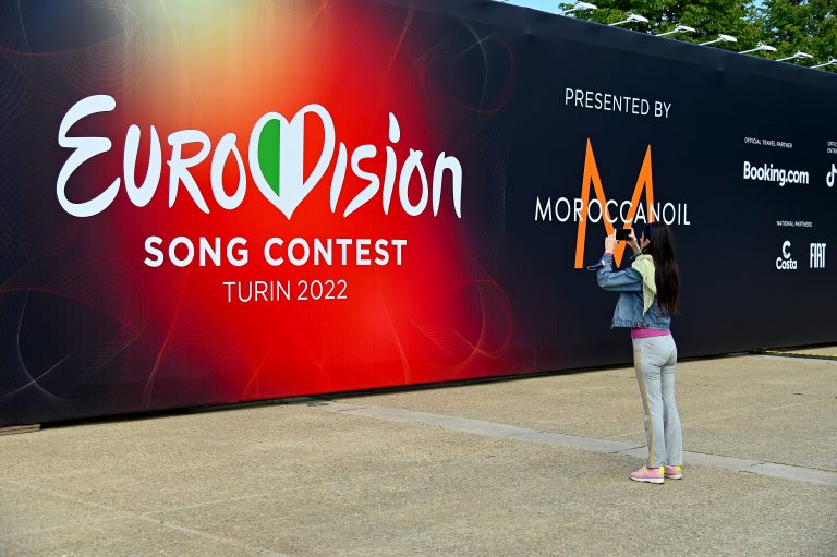 Eurovision,Song,Contest,Logo,Displayed,In,Front,Of,The,Venue