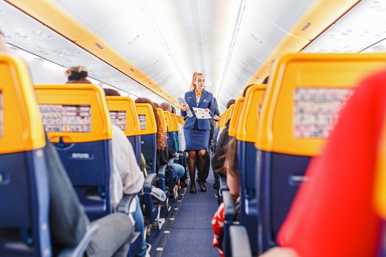 16,May,2018,,Budapest,Hungary:,Interior,Of,Ryaniar,Airplane,With