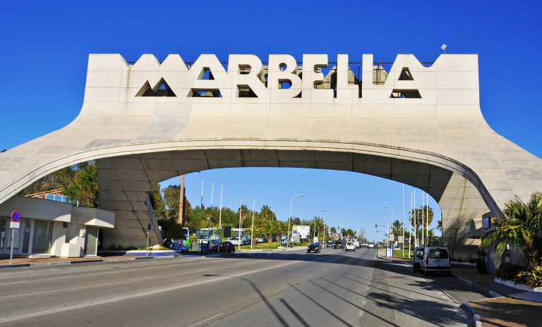 Marbella,,Spain,-,March,13:,Marbella,Entrance,Sign,On,March