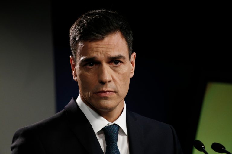 Spanish,Prime,Minister,Pedro,Sanchez,Holds,A,News,Conference,After