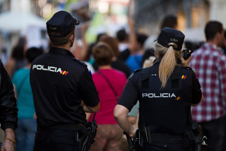 National,Polices,In,A,Protest,In,Madrid.