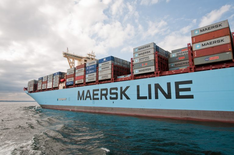 Gdansk,,Poland,-,August,21,,2013:,Maersk,Mc-kinney,Moller,Triple