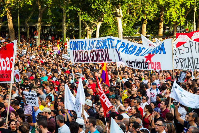 Madrid,,Spain,-,July,19:,Thousands,Of,People,Are,Evident