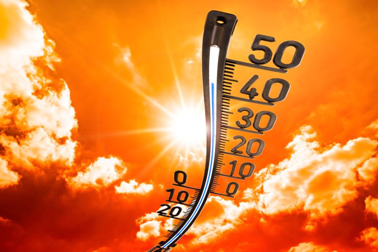 Concept,For,Climate,Change,,Heat,Wave,Or,Global,Warming,,Orange