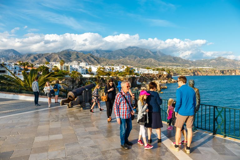Nerja,,Spain,,April,03,,2018:,Sunny,View,Of,Mediterranean,Sea